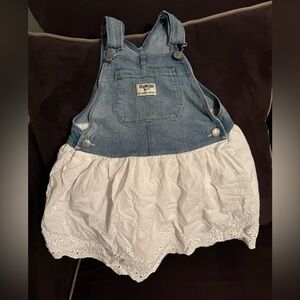 Cute denim and white overall dress